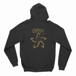 Corax B.M. – Black Zip Hoodie with Gold artwork 